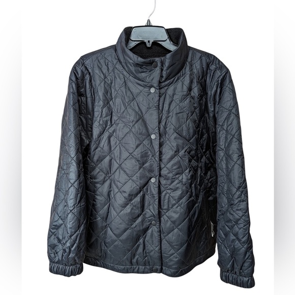 Eileen Fisher Eggshell Recycled Nylon Reversible Jacket Size XL Black Color NWOT - Picture 3 of 8